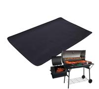 Fire Pit Mat, BBQ Fireproof Heat-Proof Pad, Heat-Resistant Non-Slip Blanket for Camping Grill Deck Garden Ground Kitchen Outdoor Campfire Protection, Black, 100x100cm