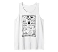 Fire Pit Rules es un Entusiasta del Camping es una Aventura Camiseta sin Mangas