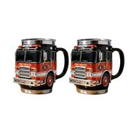 Fire Rescue Mug - For the Bravest Among Us, 304 tazas de café divertidas de acero inoxidable para hombres, tazas de café hechas a mano para bomberos, EMS, primeros respondedores (2 unidades)