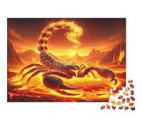 Fire Scorpion Puzzle 1000 Piezas Material Reciclado Magma Puzzles para Niños Ages 6 Years Up Juego Educativo Challenge Parent Child Toy 38x26cm/1000pcs