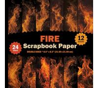 Fire Scrapbook Paper: Red Orange Flames Sheets for Crafts, Cards, Journals, Painting, School Projects, Origami - 12 Designs - 2 Sheets/Design - 8.5"x8.5"