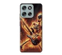 Fire Skeleton Playing Guitar Funda Carcasa Case para Motorola Moto G56