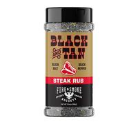Fire & Smoke Society Black & Tan Steak Seasoning | BBQ Rubs, Steak Rub para ahumar y asar carnes | filetes, pechuga, hamburguesas, barbacoas secas y especias | XL 385 ml