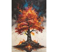 Fire Tree Notebook: Blank Lined Notebook for All Ages, Fire, Tree, Flames, Burning | 6x9 inches, 110 pages | Gifts for Birthdays, Christmas, Thanksgiving and more