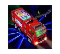 Fire truck toy 4d illuminated - Electric fire truck rescue vehicle with lights and sounds, educational LED flash
