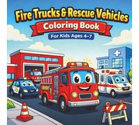 Fire Trucks & Rescue Vehicles Coloring Book for Kids Ages 4-7: Fun and Easy Fire Trucks, Ambulances, Police Cars & More | Simple Bold Designs | 35 ... (BusyMind Little Learners Collection)