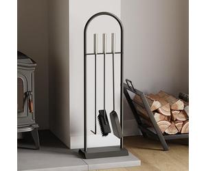 Fire Vida ARC Fuego Chimenea, Metal, Cromo/Negro, 4 Piezas