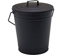 Fire Vida Ash Bucket Coal Wood Carrier Holder with Lid, Black Soporte para Ceniza de Madera de carbón con Tapa, Metal, Negro, H 32 x W 21 x D 27