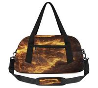 Fire Wolf - Bolsas de lona para niños y niñas, diseño abstracto de animales ligeros, bolsa de gimnasio para niños, bolsa de viaje o baile, Lobo de Fuego, 18.5L x 7.8W x 9.4H