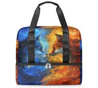 Fire Wolf Fox - Bolsa deportiva para mujeres, hombres, niños y niñas, 21 L, para fin de semana, para viajes, gimnasio, yoga, color, Big, Organizador de bolsas