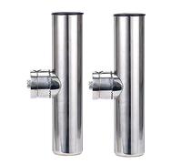 FireAngels 2 soportes para caña de pescar de acero inoxidable para barco, yate, abrazadera ajustable de 22 mm a 26 mm