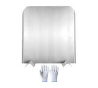 Fireback de acero inoxidable - con patas de 16 x 18 pulgadas, resistente al calor, placas traseras de chimenea, paneles de metal, para el hogar, apartamento, sala de estar, hotel, oficina
