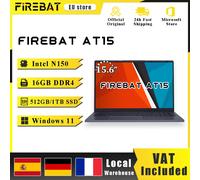 Firebat Laptop AT15 15,6 pulgadas Intel N150 DDR4 16GB RAM 512GB 1TB SSD 1920*1080 Windows 11 Notebook retroiluminado teclado numérico integrado INTEL N150 16GB+512GB