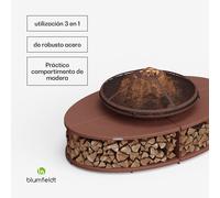 Blumfeldt Firebowl Ebeko 3 en 1 | función grill puede usarse como mesa | rejilla grill + protector antichispas