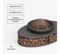 Firebowl Ebeko 3 en 1 | función grill puede usarse como mesa | rejilla grill + protector antichispas