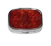 FireBrick - Pastillero de metal portátil, organizador de píldoras de viaje para bolsillo o bolso, caja de medicina decorativa, contenedor de vitaminas