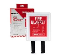 Firechief BPW1/K40 Kitemarked - Manta de fuego pequeña (1 m x 1 m) con estuche de plástico blanco | Adecuado para uso en casa (cocina, oficina, garaje)