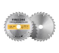 Firecore Juego de 2 hojas de sierra circular, disco de corte 216 x 30 mm, ideal para madera, plástico y otros materiales, compatible con sierra de inmersión y sierra circular de Bosch & Makita, hoja