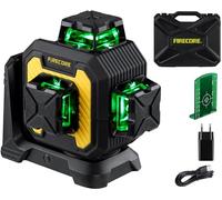 Firecore Nivel Láser Autonivelante 360° x 3, Láser Nivel de Construcción de Alta Precisión ±2 mm/10 m con Batería de Litio Recargable, Alcance de 60 m en Modo de Pulso, Ideal Para Uso en Interiores