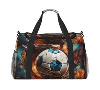 Firecracker - Bolsa de lona con estampado de fútbol para viajes, fin de semana o noche, bolsa deportiva para gimnasio para hombres y mujeres