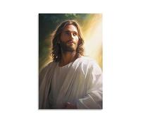 FireDeer Arte de pared de Cristo Jesús, póster de vida hijo de Dios, pintura religiosa de Señor cristiano, imagen bíblica para sala de estar, iglesia (2 guapos Jesús, 16 x 24 pulgadas, sin marco)