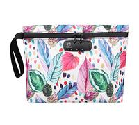 FIREDOG Bolsas a Prueba de olores con Cerradura, Bolsa a Prueba de olores con Forro de Carbono, contenedor Grande a Prueba de olores para Almacenamiento de Viaje, Estampado de Hojas, 10.8x8.8 Inch