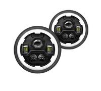 Firedrake R1 7 Inch LED Round Headlight Gear Angel Eye Wrangler Jeep Off-road Headlight H4 200W 6000K/3500K 30000LM 24V Headlamp(1pcs)