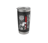 Firefighter American Flag Thin Red Line Cool Fireman Patriot Vaso térmico de acero inoxidable de doble pared