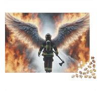 Firefighter Angel Wings Rompecabezas 1000 Piezas Cartón Grueso para Adolescentes 12-18, Entrenamiento De Lógica, Ocio De Vacaciones, Regalo Atencioso para Jóvenes Adultos 70x50cm/1000pcs