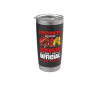 Firefighter Because Superhero Job Title Fireman Firefighters Vaso térmico de acero inoxidable de doble pared