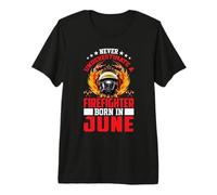Firefighter Born In June Birthday Fireman Firefighters Lover Camiseta Premium
