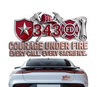 Firefighter Car Badge - Metal Auto Emblem | Vehicle Decal