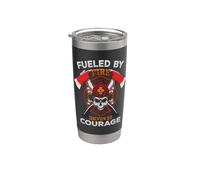 Firefighter Fueled By Fire Driven By Courage Fireman Vaso térmico de acero inoxidable de doble pared