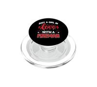 Firefighter Just A Girl In Love with A Fireman Firefighters PopSockets PopGrip para MagSafe