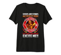 Firefighter Lights and Sirens Excite Me Fire Truck Driver Camiseta Premium