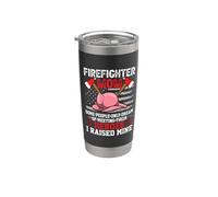 Firefighter Mom Heroes American Flag Fireman Firefighters Vaso térmico de acero inoxidable de doble pared