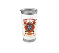 Firefighter My Job Titles Funny Fireman Firefighters Lovers Vaso térmico de acero inoxidable de doble pared