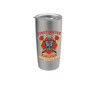 Firefighter My Job Titles Funny Fireman Firefighters Lovers Vaso térmico de acero inoxidable de doble pared