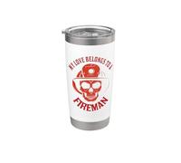 Firefighter My Love Belongs To A Fireman Proud Firefighters Vaso térmico de acero inoxidable de doble pared