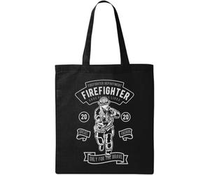 Firefighter Save People Lives - Bolsa de algodón ecológico natural, color negro, Black, Talla única