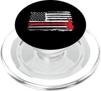 Firefighter Thin Red Line Flag Hero Fireman American Gift PopSockets PopGrip para MagSafe