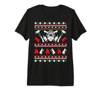 Firefighter Ugly Christmas Fireman Funny Firefighters Lovers Camiseta Premium