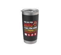 Firefighter You Call Him Hero Proud Firefighter's Wife Vaso térmico de acero inoxidable de doble pared