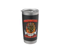 Firefighters Fueled By Fire Firefighter Fireman Firefighters Vaso térmico de acero inoxidable de doble pared