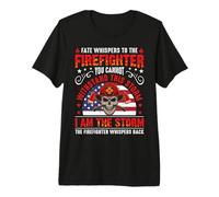 Firefighters I'm The Storm Firefighter American Flag Fireman Camiseta Premium