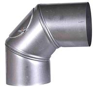 FIREFIX A130/BU - Codo para Tubo de Estufa, Color Plateado