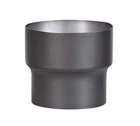 FIREFIX Pieza de transición R150/Ü4 (extensión) para Tubos de Humo de 2 mm de Grosor, Lacado Negro, de 150 mm Horno a 180 mm de conexión de Pared