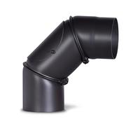 FIREFIX R120/B - Tubo de chimenea (120 mm de diámetro, chapa de acero para chimenea, tubo de chimenea revestido, ajustable de 0 a 90 grados, con puerta de limpieza)