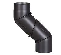 FIREFIX R150/UB - Codo de tubo de estufa universal, color negro