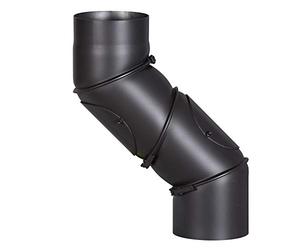 FIREFIX R150/UB - Codo de tubo de estufa universal, color negro